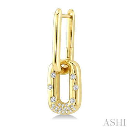 Aeris Gold Paperclip Mosaic Diamond Fashion Earrings