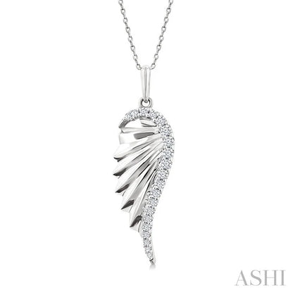 Angel Wings Fluted Diamond Fashion Pendant