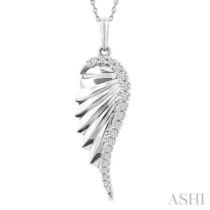Angel Wings Fluted Diamond Fashion Pendant