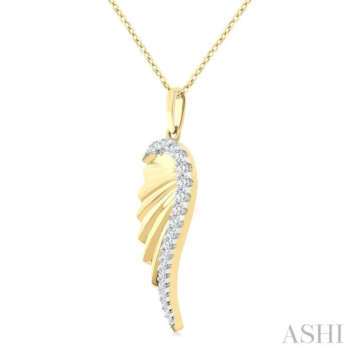 Angel Wings Fluted Diamond Fashion Pendant