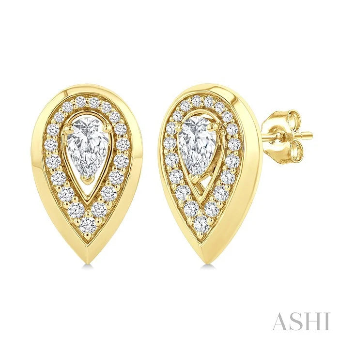 Pear Shape Art Deco Diamond Fashion Earrings