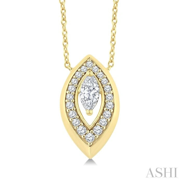 Marquise Shape Art Deco Diamond Fashion Pendant
