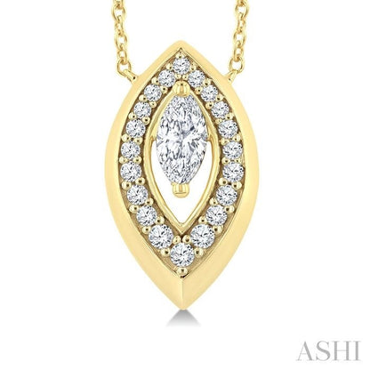 Marquise Shape Art Deco Diamond Fashion Pendant