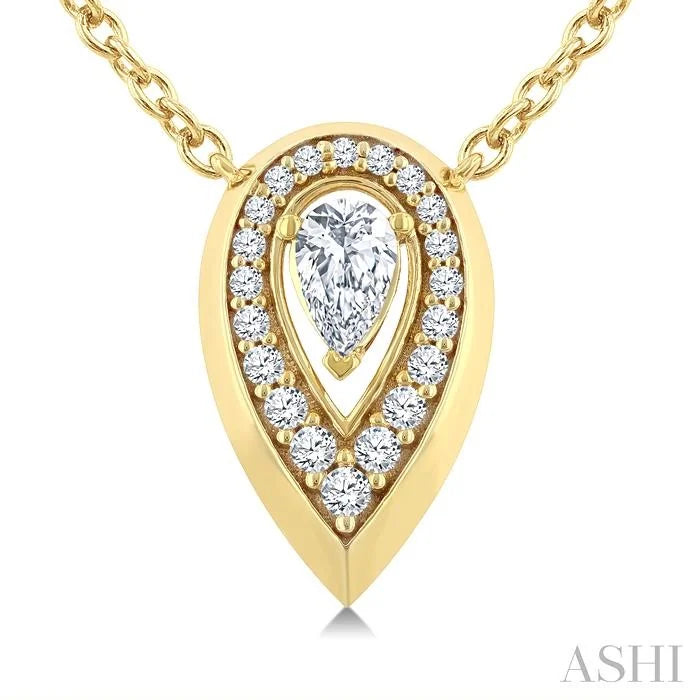 Pear Shape Art Deco Diamond Fashion Pendant