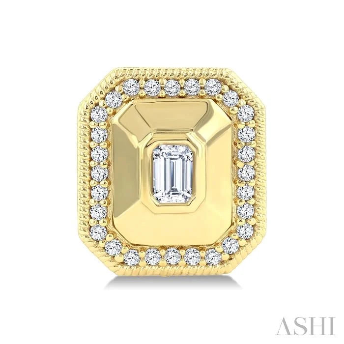 Emerald Shape Art Deco Diamond Fashion Earrings