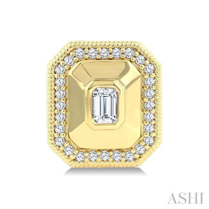 Emerald Shape Art Deco Diamond Fashion Earrings