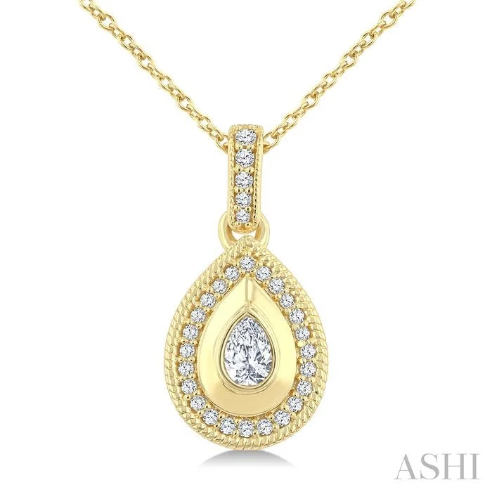 Pear Shape Art Deco Diamond Fashion Pendant