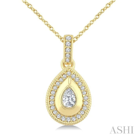 Pear Shape Art Deco Diamond Fashion Pendant