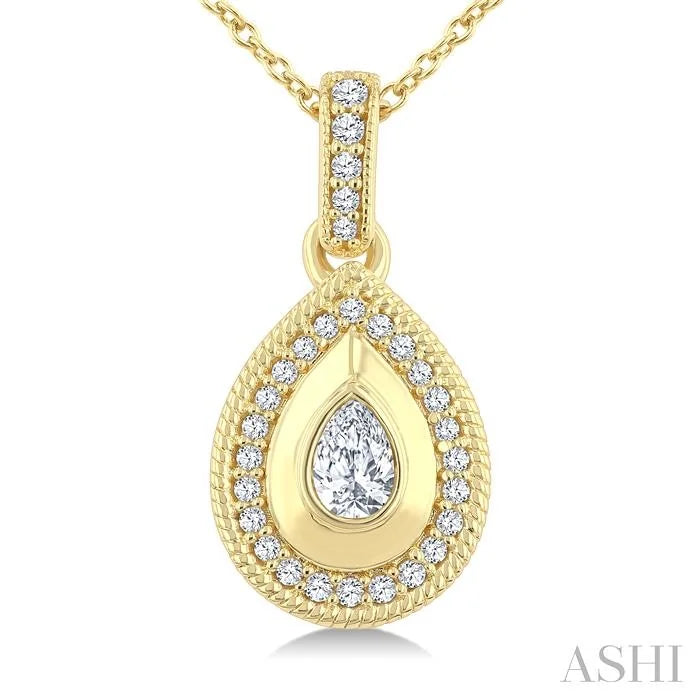Pear Shape Art Deco Diamond Fashion Pendant