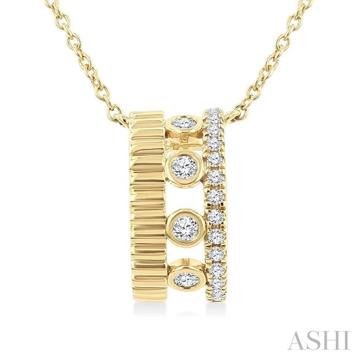 Golden Glow Bezel Layered Diamond Fashion Pendant