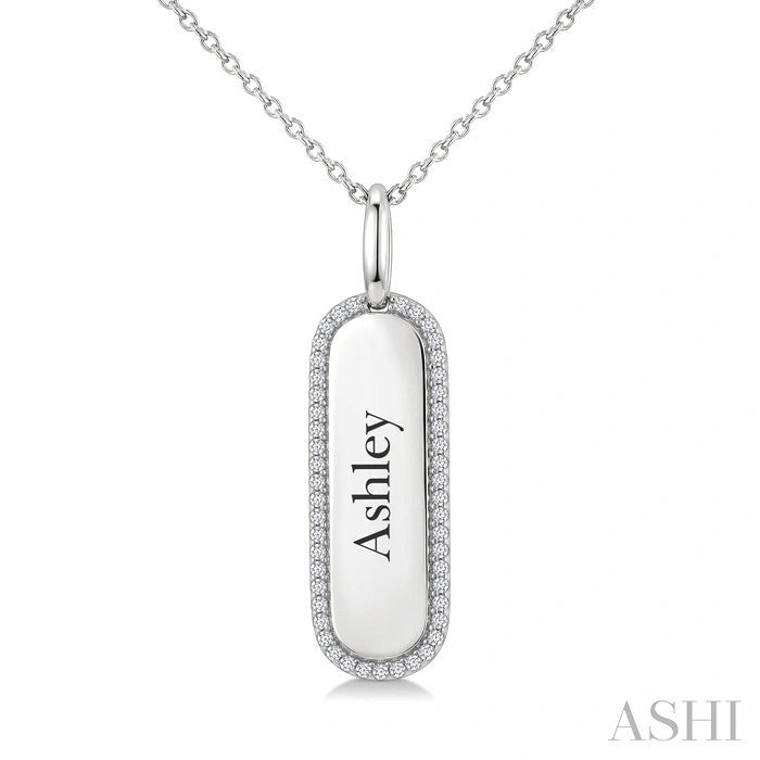 Ashley' Diamond Engraved Tag Name Pendant