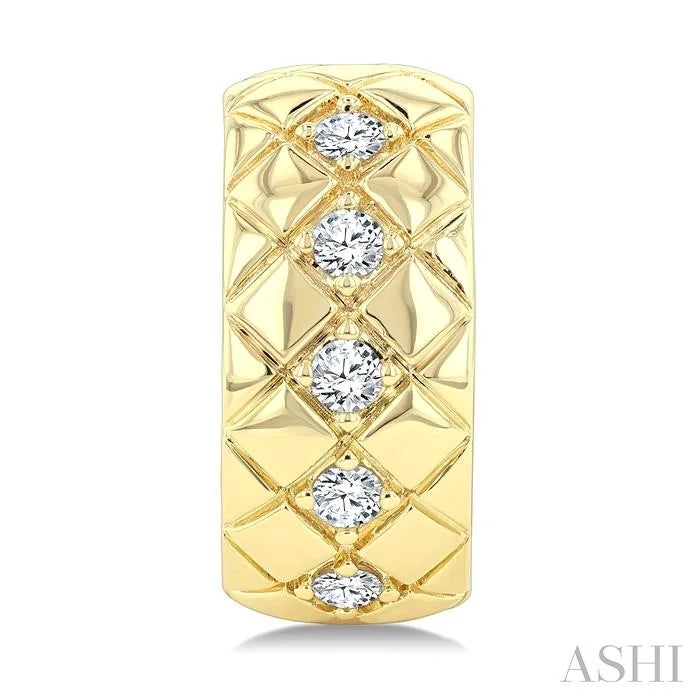 Golden Glow Diamond Fashion Half Hoop Earrings