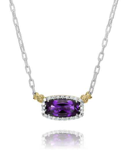 Vahan 14k Gold & Sterling Silver Amethyst Necklace