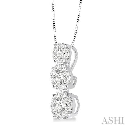 Round Shape Past Present & Future Lovebright Essential Diamond Pendant