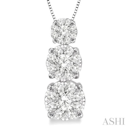 Round Shape Past Present & Future Lovebright Essential Diamond Pendant