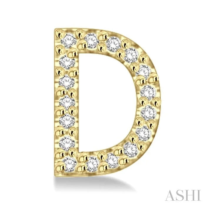 Block 'D' Initial Diamond Earrings