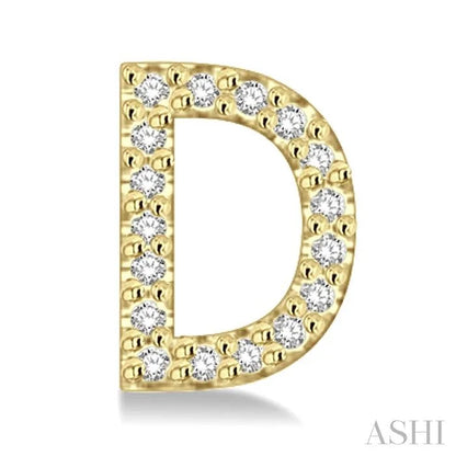Block 'D' Initial Diamond Earrings