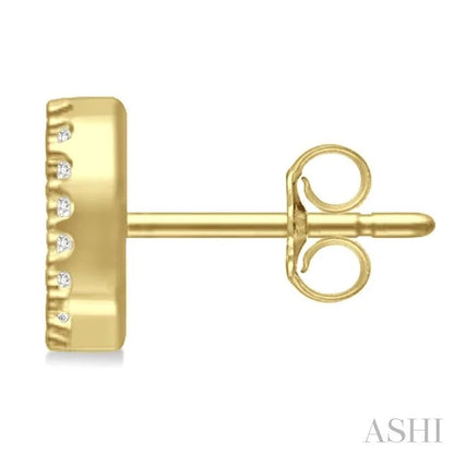 Block 'D' Initial Diamond Earrings