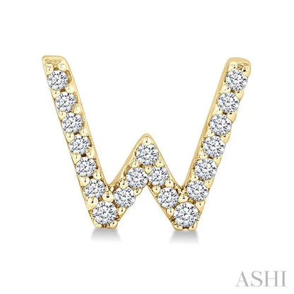 Block 'W' Initial Diamond Earrings