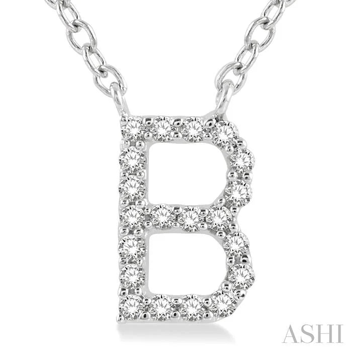 Block 'B' Initial Diamond Pendant