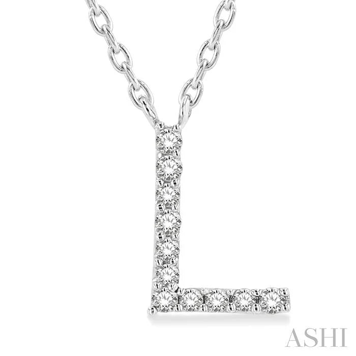 Block 'L' Initial Diamond Pendant
