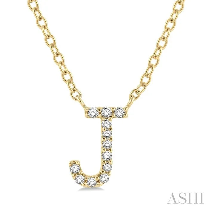 Block 'J' Initial Diamond Pendant