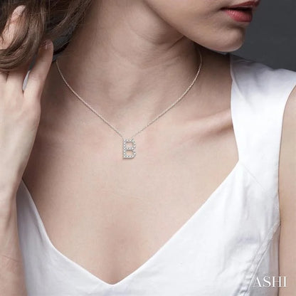 Block 'B' Initial Diamond Pendant