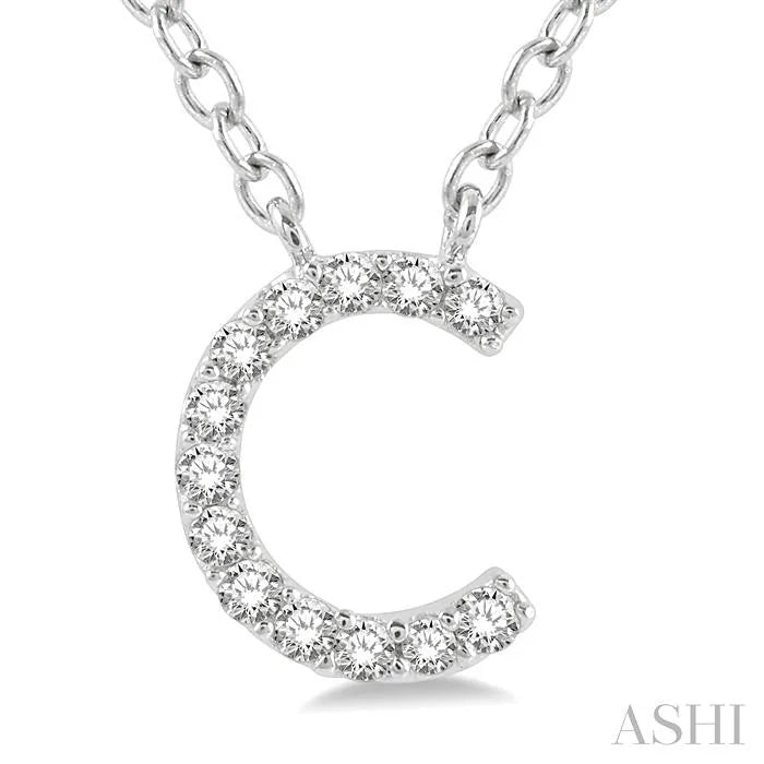 Block 'C' Initial Diamond Pendant