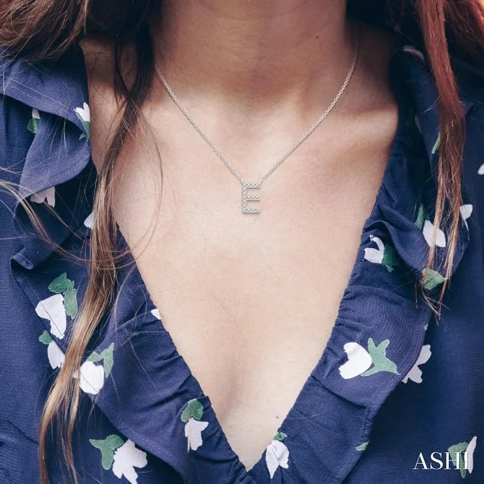 Block 'E' Initial Diamond Pendant