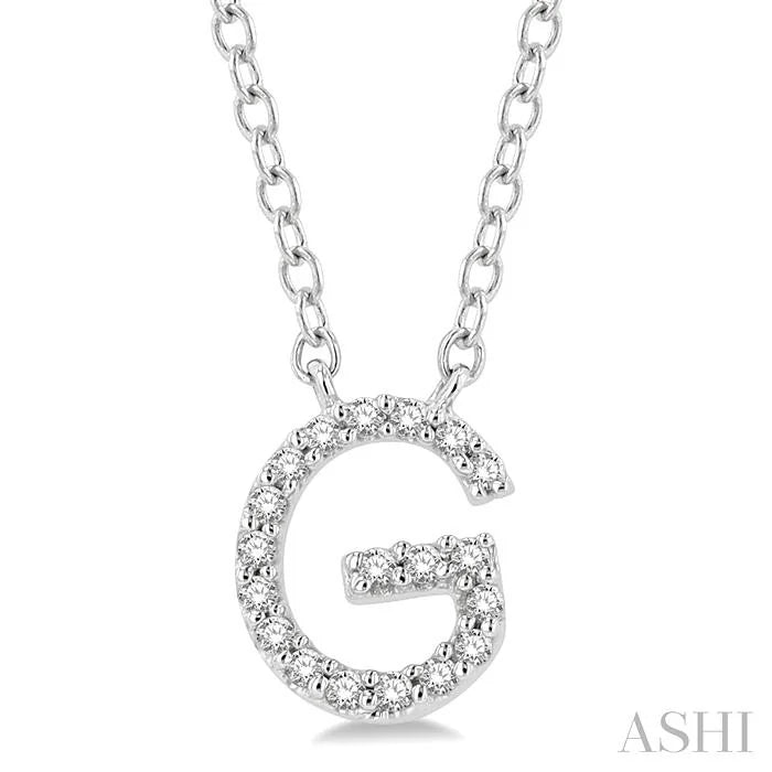 Block 'G' Initial Diamond Pendant