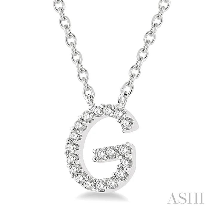 Block 'G' Initial Diamond Pendant