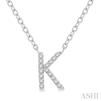 Block 'K' Initial Diamond Pendant