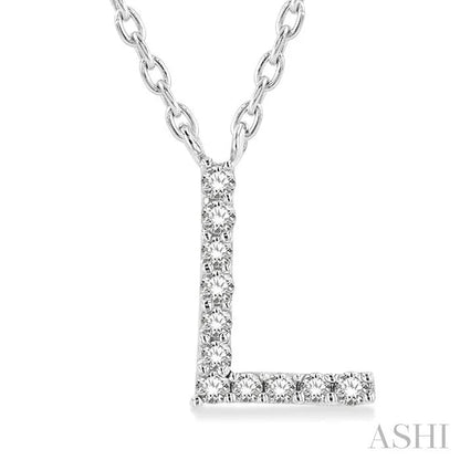 Block 'L' Initial Diamond Pendant