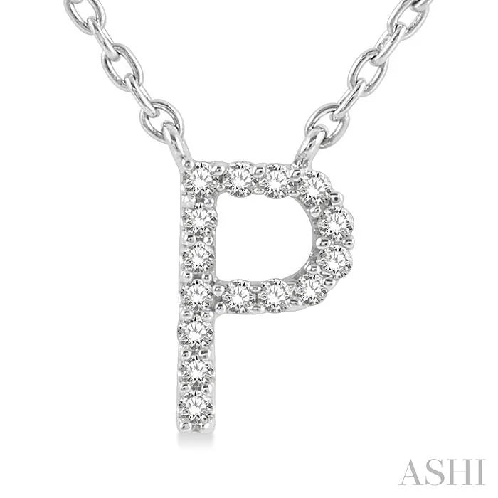 Block 'P' Initial Diamond Pendant
