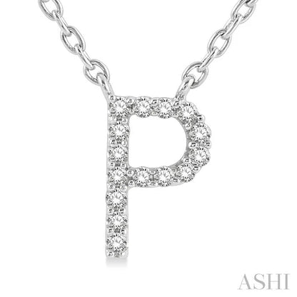 Block 'P' Initial Diamond Pendant