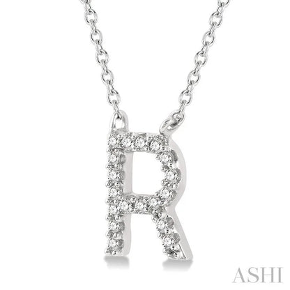 Block 'R' Initial Diamond Pendant