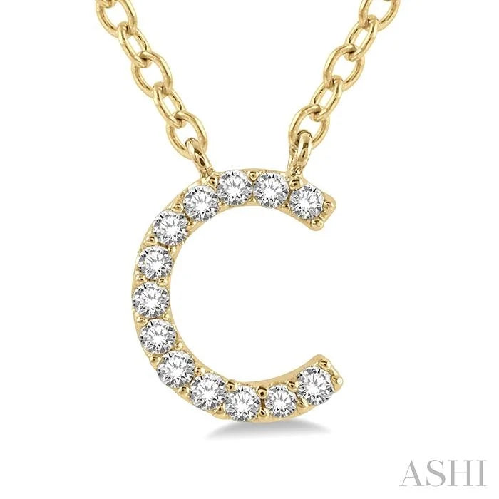 Block 'C' Initial Diamond Pendant