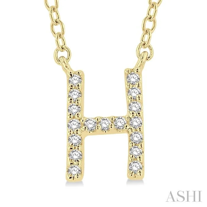 Block 'H' Initial Diamond Pendant