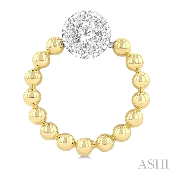 Bead Round Shape Lovebright Diamond Fashion Earrings