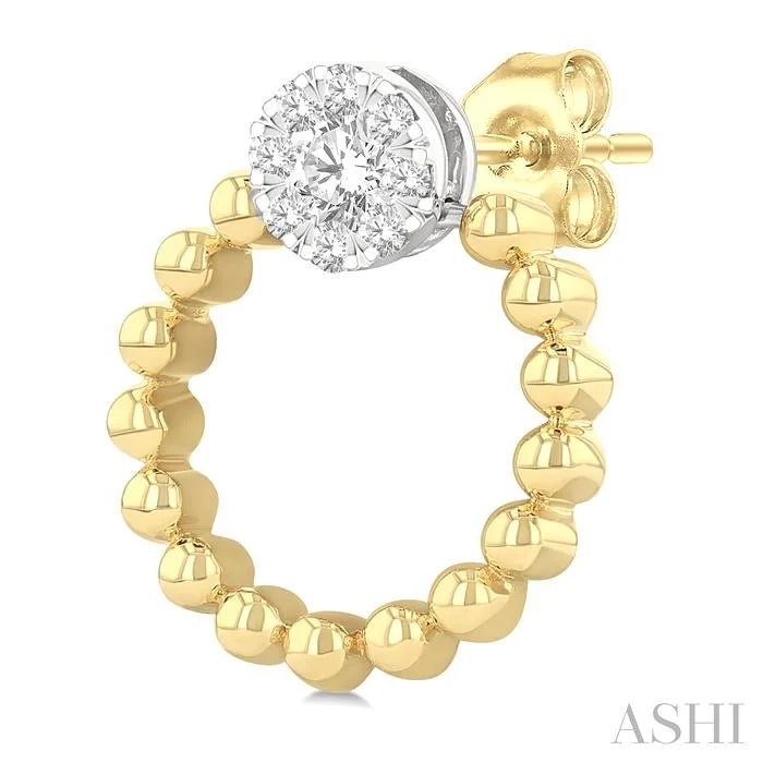 Bead Round Shape Lovebright Diamond Fashion Earrings