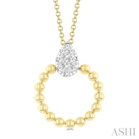 Bead Pear Shape Lovebright Diamond Pendant