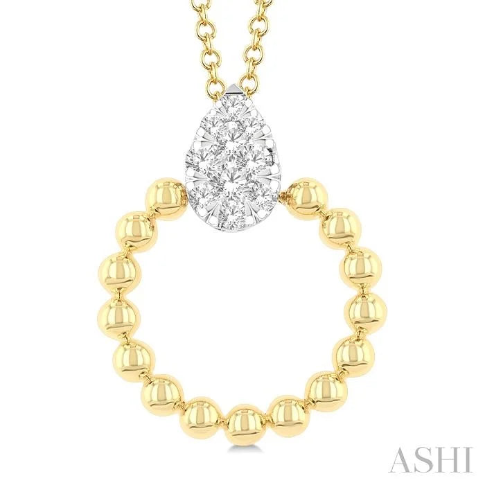 Bead Pear Shape Lovebright Diamond Pendant