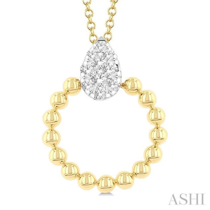 Bead Pear Shape Lovebright Diamond Pendant