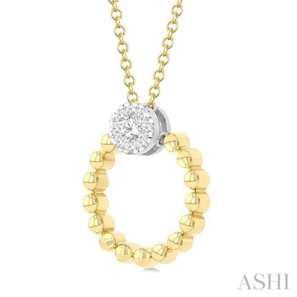 Bead Round Shape Lovebright Diamond Pendant