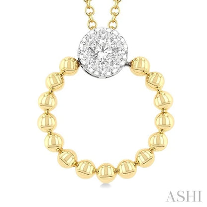 Bead Round Shape Lovebright Diamond Pendant