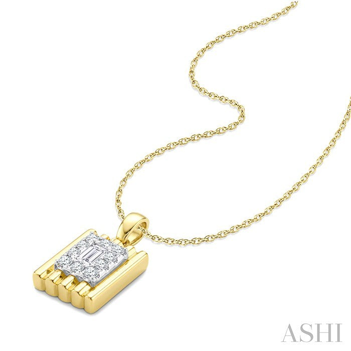 Baguette Halo Diamond Fashion Pendant
