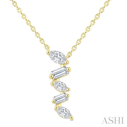 Mixed Shape Zig-Zag Diamond Fashion Pendant