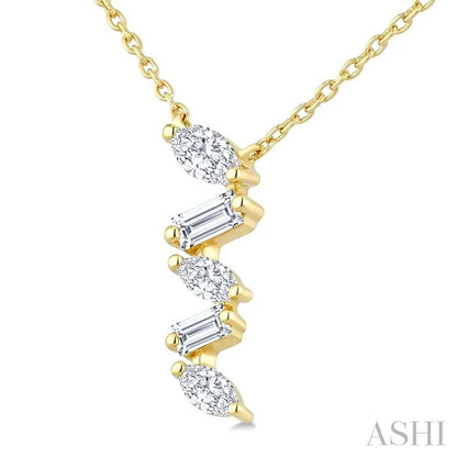 Mixed Shape Zig-Zag Diamond Fashion Pendant