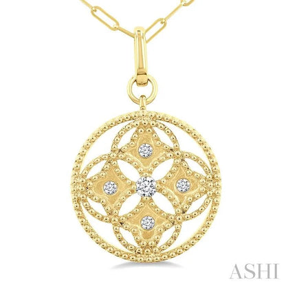 Circle Paperclip Medallion Diamond Fashion Pendant
