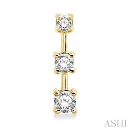 Round Shape Past Present & Future Diamond Earrings